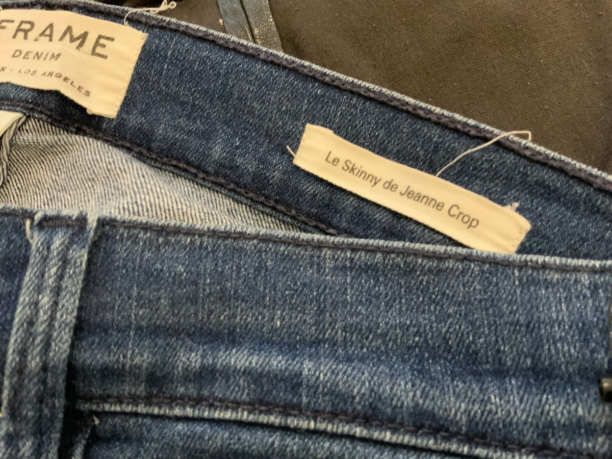 FRAME LE SKINNY DE JEANNE BLUE DENIM JEANS Size 27 ladies