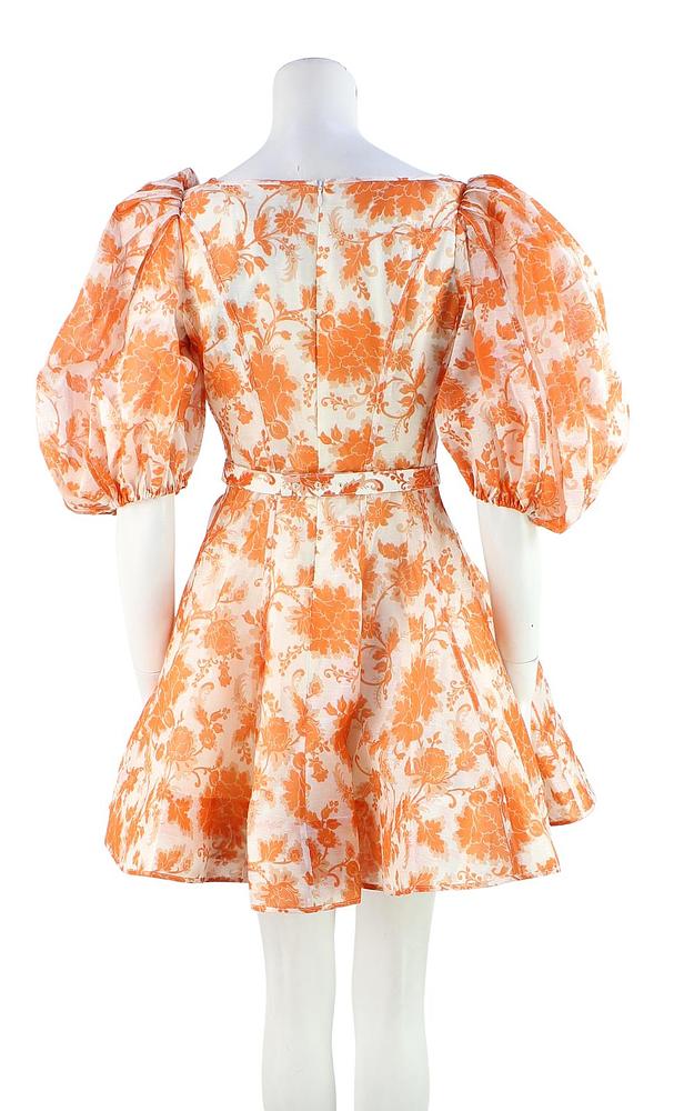 ZIMMERMANN MOST Postcard belted floral-print linen and silk-blend mini dress Sz 1 S small ladies