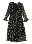Gucci Daisy-print tiered silk dress As Charlotte Casiraghi Size I 42 UK 10 US 6 ladies