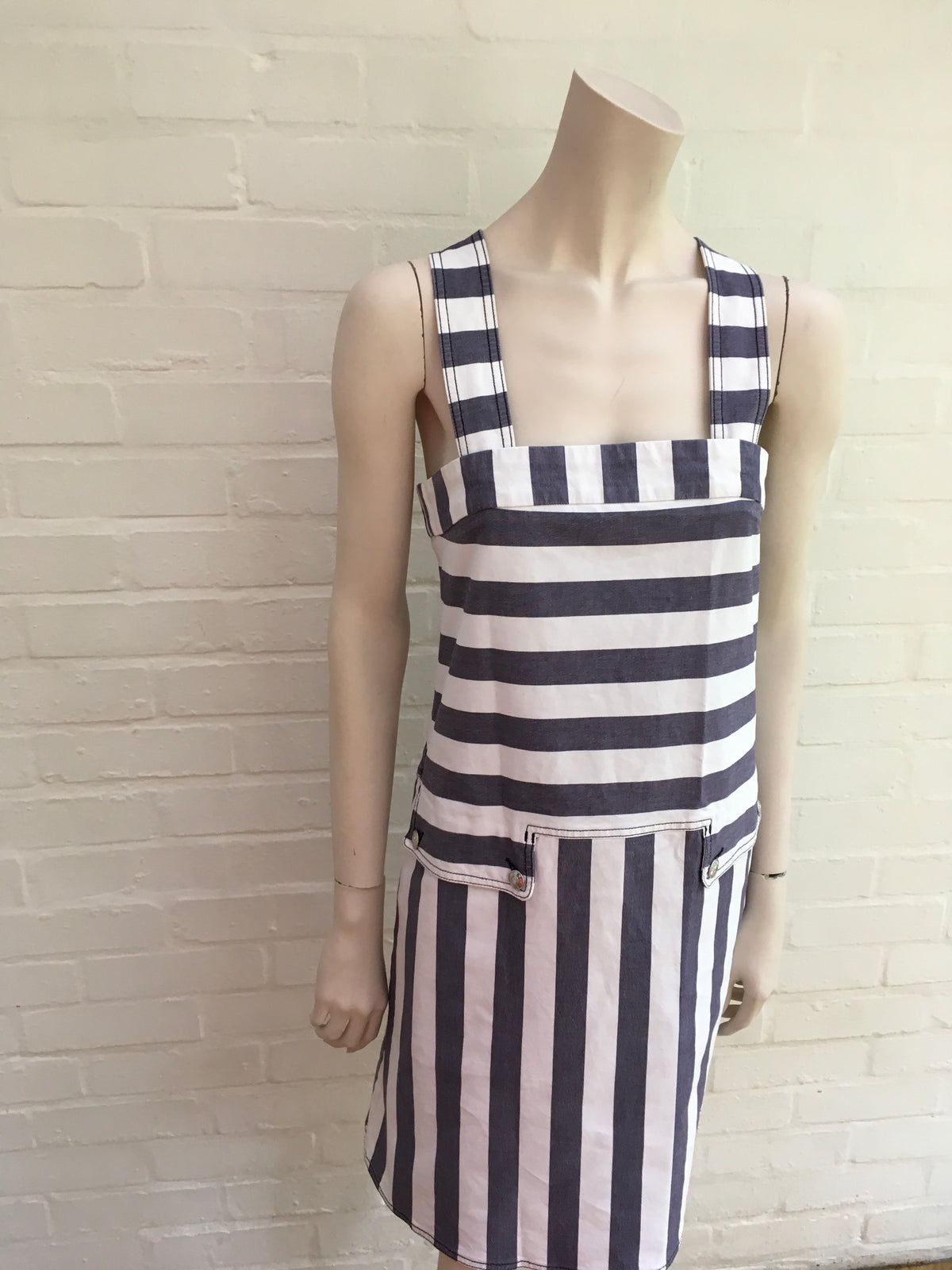 See by Chloé Striped stretch-denim mini dress Ladies