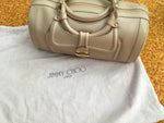 JIMMY CHOO Leather Tahula Hillary Beige Doctor Bag Handbag Ladies