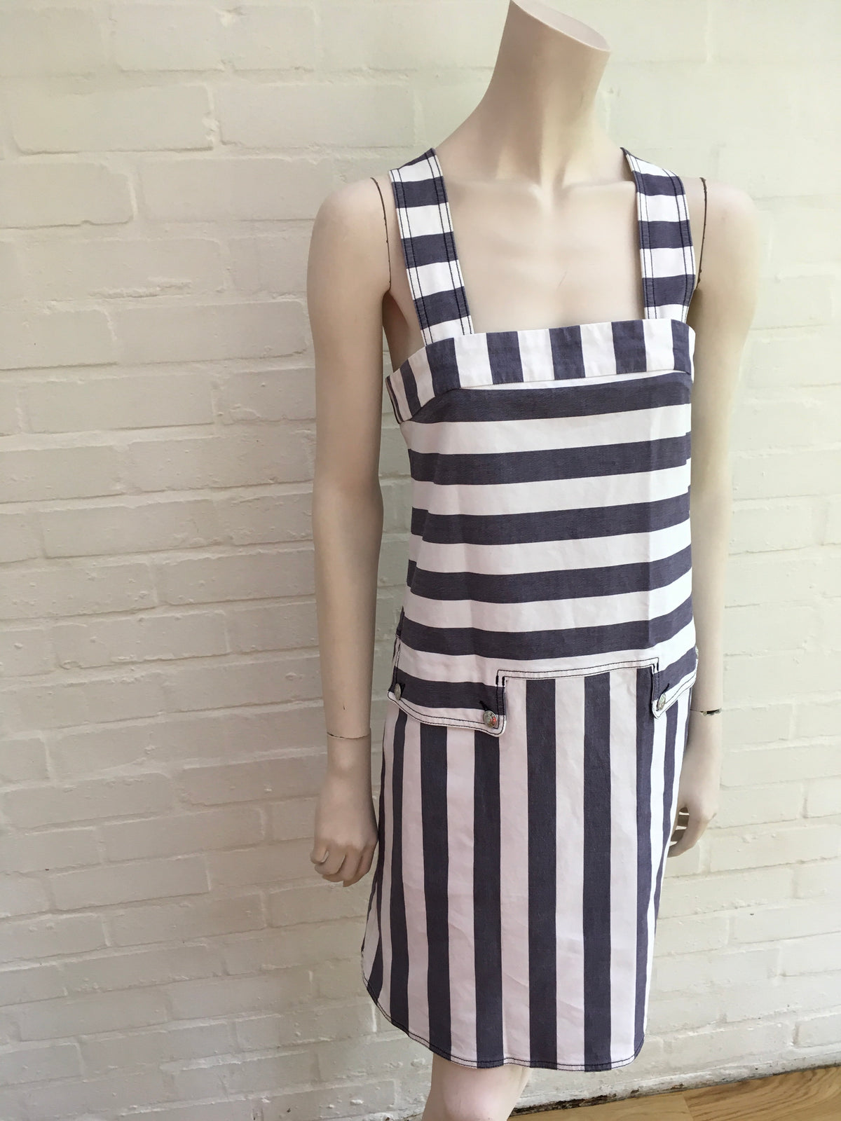 See by Chloé Striped stretch-denim mini dress Ladies