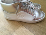 CHANEL SILVER HIGH TOP SNEAKER TRAINERS Ladies