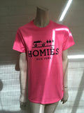 Reason Homies Bright Pink Cotton T-Shirt Womens Ladies