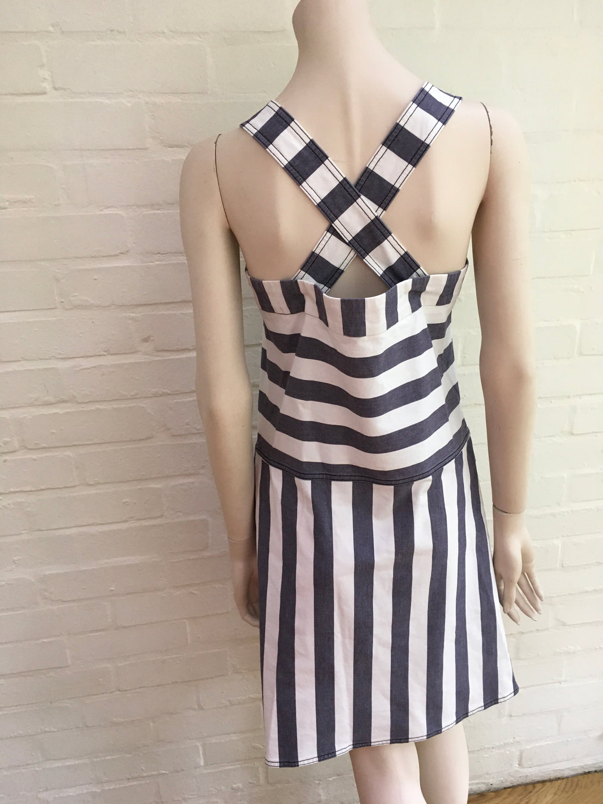See by Chloé Striped stretch-denim mini dress Ladies