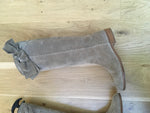 Christian Dior Bow Suede Leather Knee High Boots Ladies