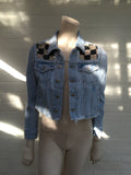 Off-White c/o Virgil Abloh checkered sequin denim jacket Ladies