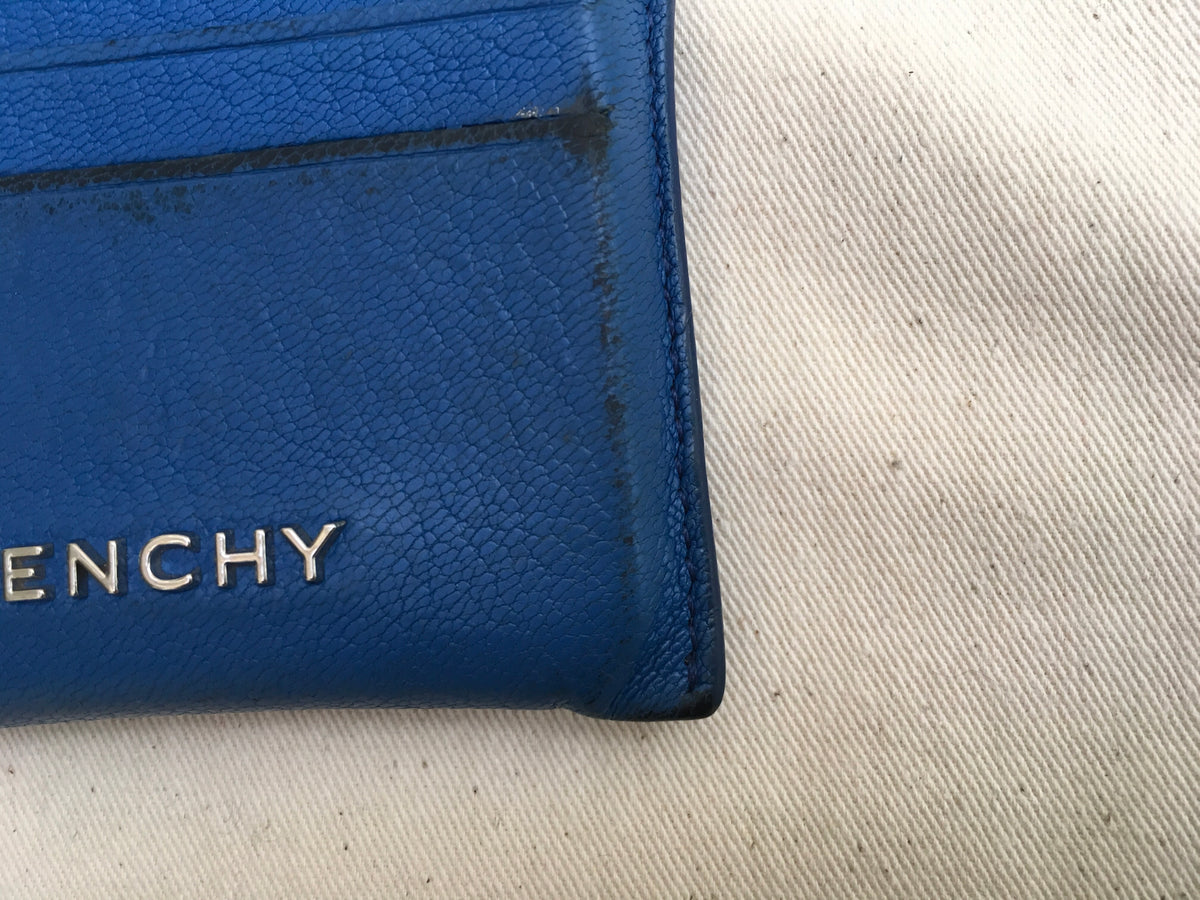 GIVENCHY Pandora Card Holder In Blue Leather Ladies