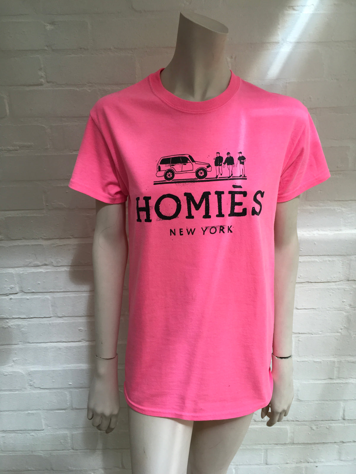 Reason Homies Bright Pink Cotton T-Shirt Womens Ladies