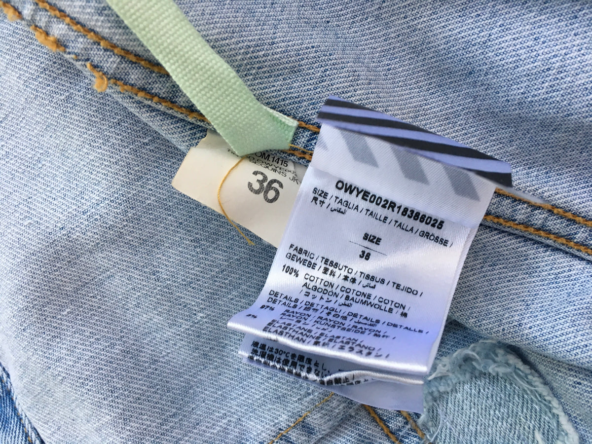 Off-White c/o Virgil Abloh checkered sequin denim jacket Ladies