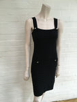 CHANEL Black Knit LBD Cotton Cashmere Blend Dress Ladies