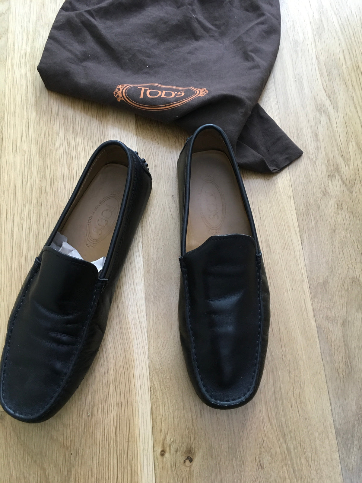 Tod's Driving Loafers Moccasin Leather Shoes Men