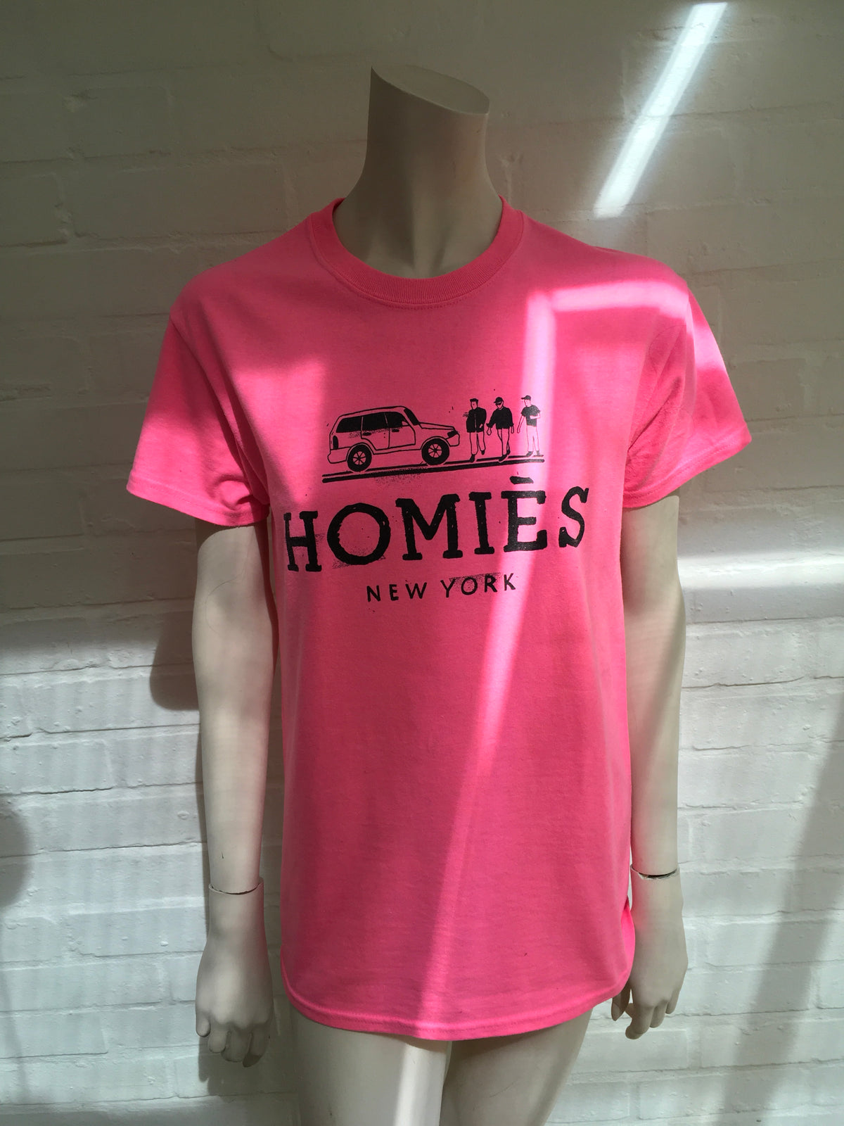 Reason Homies Bright Pink Cotton T-Shirt Womens Ladies