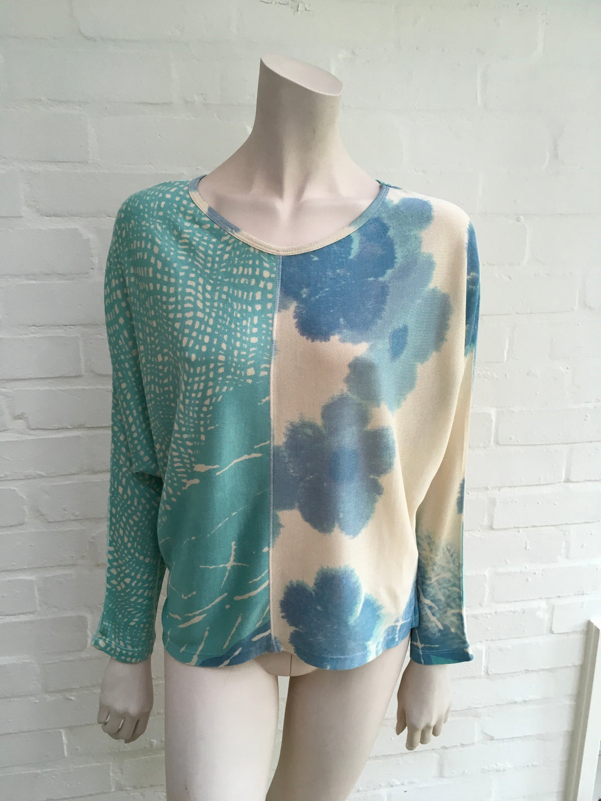 Pashma Women's Silk Knit Tie Dye Blouse Top  Ladies