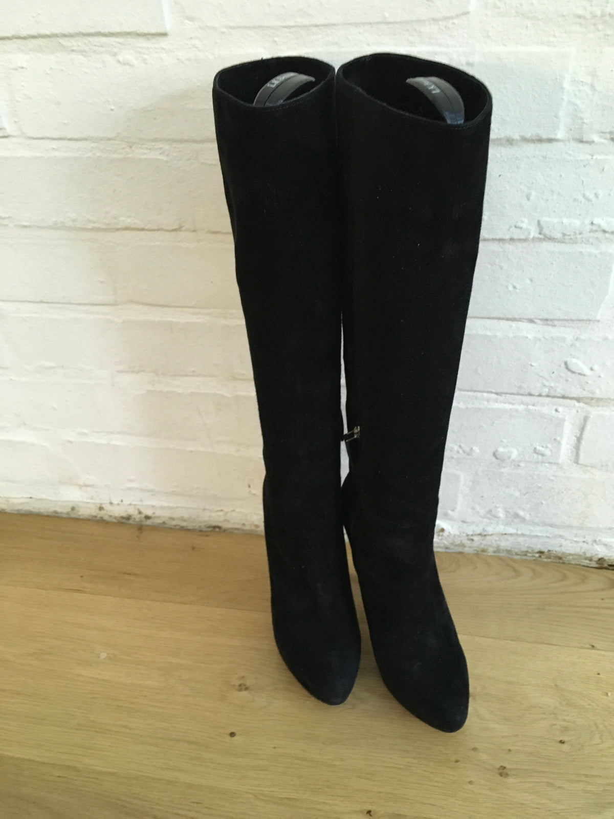 PRADA Suede Leather Black Knee High Boots  LADIES