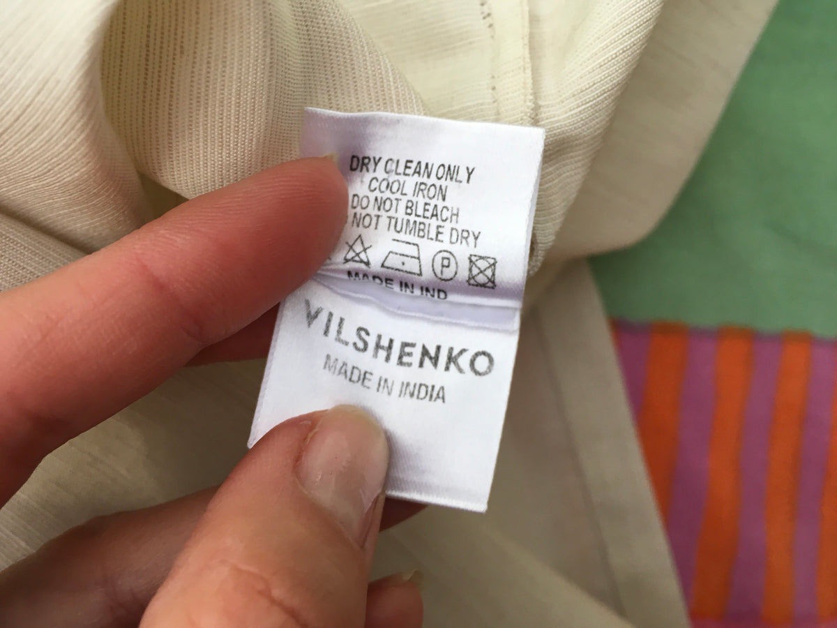 VILSHENKO Harper embroidered slub linen and silk-blend blouse  Ladies