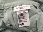 PAIGE Verdugo Ultra Skinny Jeans Denim Pants in Mint Green Ladies