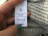 IRO Noelia Zip-Up Jacket Leather Trim Tweed Ladies