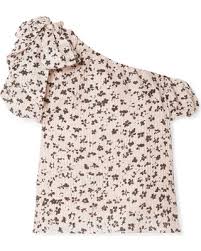Ulla Johnson 2018 Femi one-shoulder floral-print cotton and silk-blend top ladies