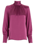 INTERMIX Alma Fuchsia Silk Charmeuse Blouse Size US 4 UK 8 S SMALL ladies