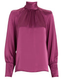 INTERMIX Alma Fuchsia Silk Charmeuse Blouse Size US 4 UK 8 S SMALL ladies