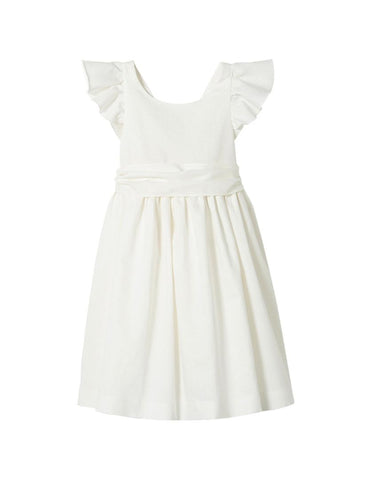 JACADI PARIS KIDS White Linen & Cotton Maupas Dress Size 8 years 128 cm ladies
