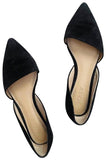 J.Crew Black Suede Pointed D'orsay Flats Size 9 1/2 EU 40 UK 7 ladies