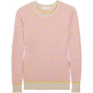 JONATHAN SAUNDERS Oval waffle-knit cotton sweater jumper Size L Large Ladies