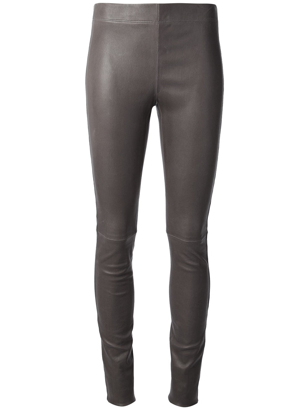 Vera Pelle Taupe Leather Leggings Pants Trousers Size US 8 UK 12 ladies
