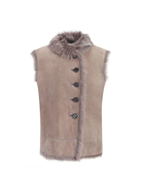 Joseph Lucy Toscana Gilet SHEEPSKIN GREY SHEARLING Vest Size F 38 UK 10 US 6 Ladies