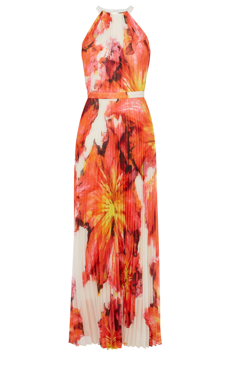 KAREN MILLEN Flower Print Pleated Maxi Dress Gown Size 2 UK 6 ladies –  Afashionistastore