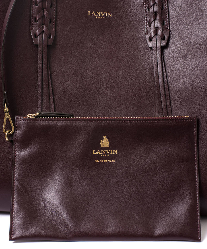 Ballade North South Leather Tote for Male - Black - One Size - Lanvin