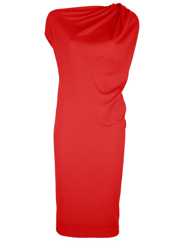LANVIN Women's Red Draped Asymmetric Neck Wool Knit Dress Ladies – Afashionistastore LANVIN Women's Red Draped Asymmetric Neck Wool Knit Dress Ladies – Afashionistastore