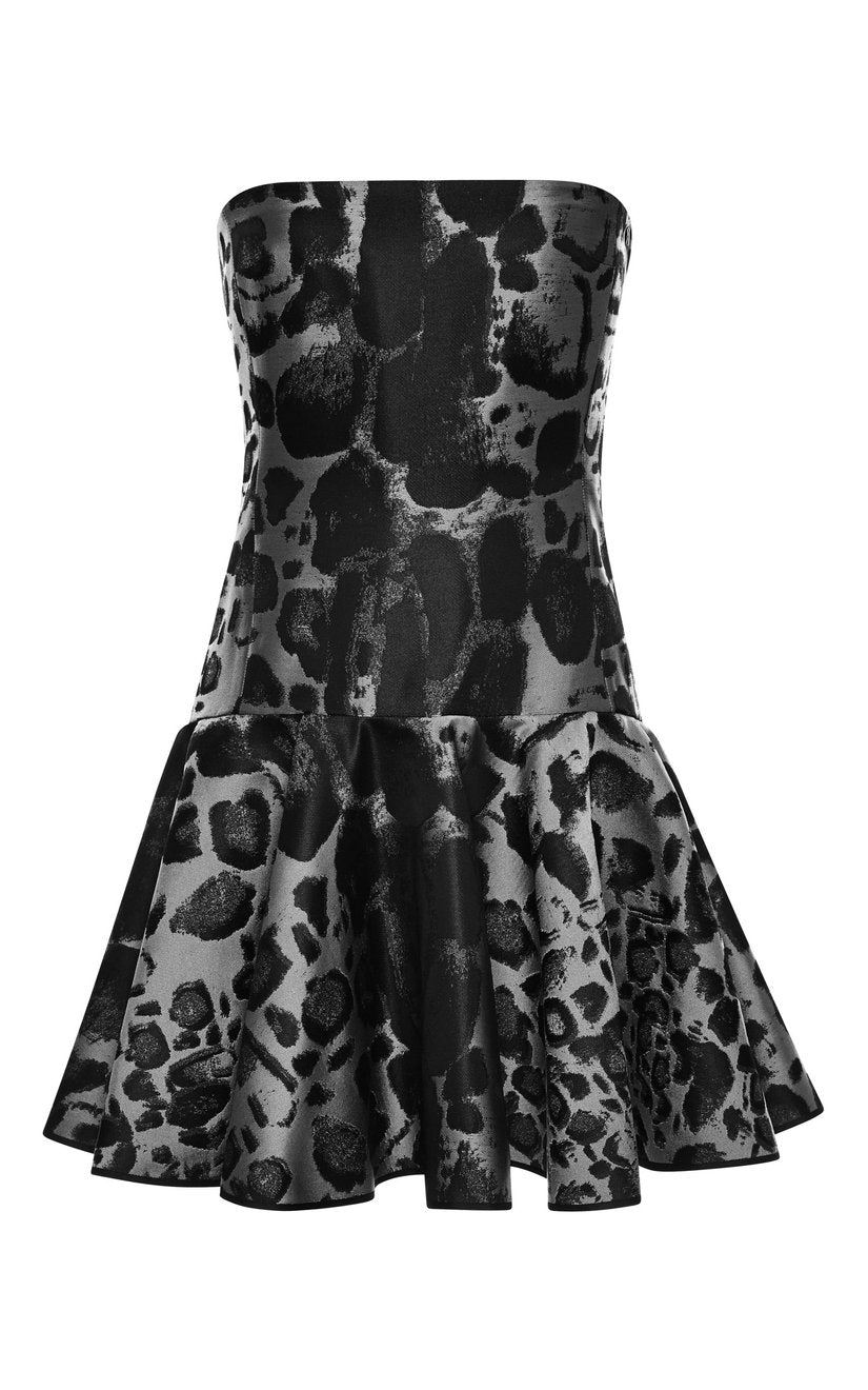 Giambattista Valli RUNAWAY Leopard Jacquard Mini Dress Size I 42 UK 10 US 6 ladies