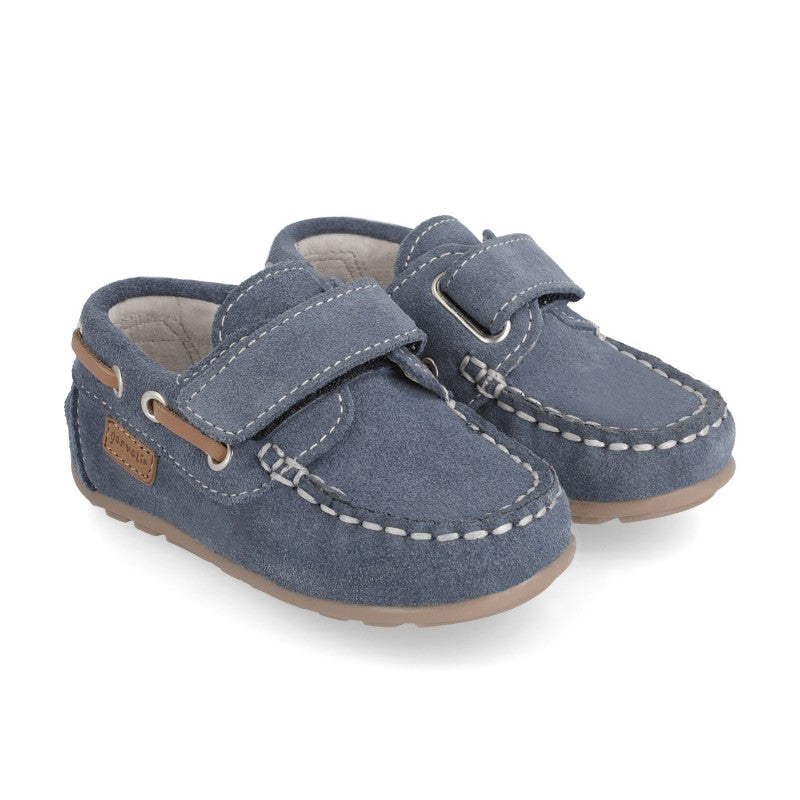 GARVALIN 50 aniversario Boys Shoe Navy Blue Suede Leather Size 20 Children