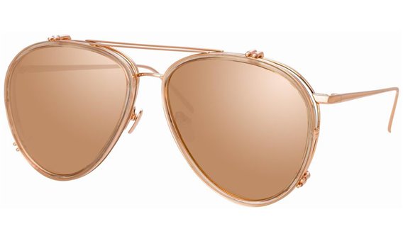LINDA FARROW LFL744C6SUN OVERSIZED ROSE GOLD SUNGLASSES Ladies