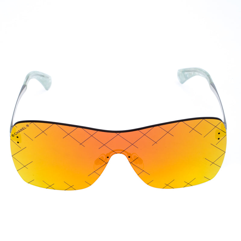 Chanel Shield Runway Gold and Red Mirrored 4215 Airline Runway Shield Sunglasses ladies