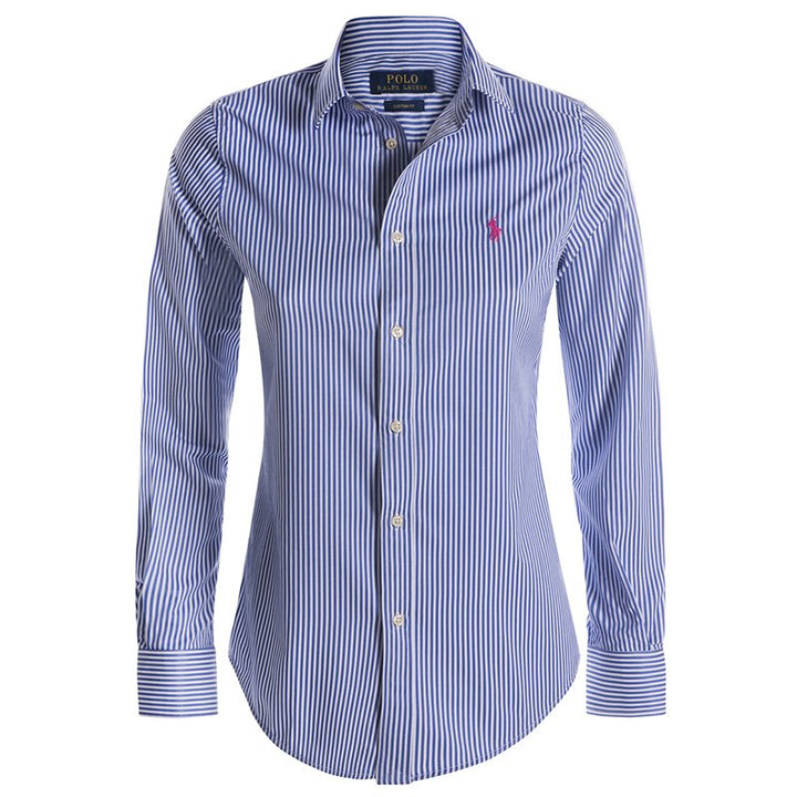 RALPH LAUREN SPORT SLIM FIT STRIPED LONG SLEEVE OFFICE SHIRT SIZE US 8 UK 12 ladies