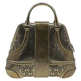 Alexander Mcqueen Gold Perforated Patent Leather Novak Satchel Bag Handbag ladies