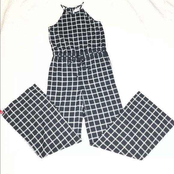 Diane von Furstenberg 2019 Davin checked silk jumpsuit Size US 4 UK 8 S Small ladies