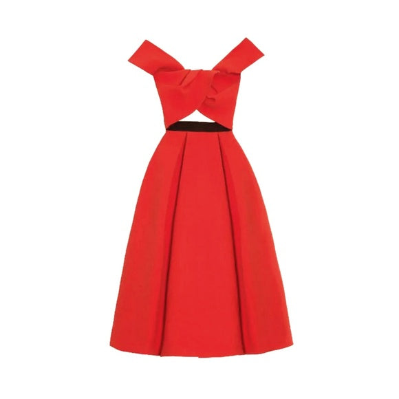 Self-Portrait Ayelette off-the-shoulder cut out crepe dress Ladies