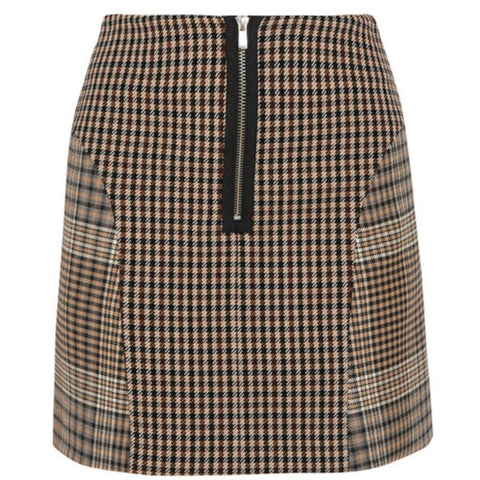 Maje Joxy Prince Of Wales And Houndstooth-twill Mini Skirt Size F 38 UK 10 US 6 ladies