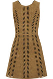 MAJE Rigolette perforated suede mini dress 2015 Collection Sz 2 M Medium  LADIES