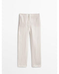 MASSIMO DUTTI WHITE STRAIGHT LEG PANTS TROUSERS SIZE EU 38 US 6 UK 10