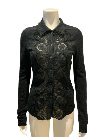 Ermanno Scervino Scervino Steet Lace Insert knit Cardigan Size I 44 US 10 ladies
