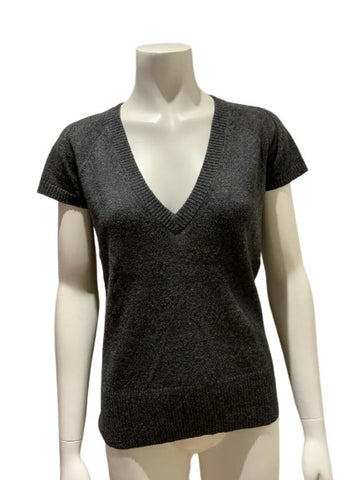 Pure Collection Anthracite pure cashmere sleeves v neck Size UK 10 US 4 ladies