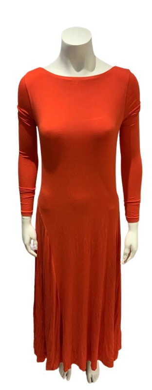 RALPH LAUREN Long Red Jersey Dress Size M medium ladies