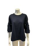 ICONIC CH Carolina Herrera Navy Cotton Oversized Top Size S small ladies