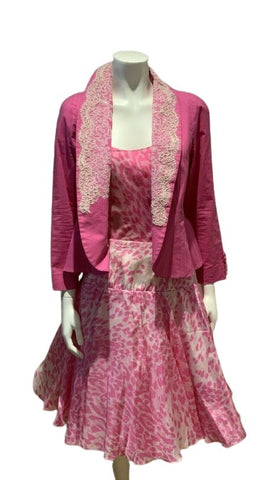 Guillaume d'Agon haute couture Pink Three Pieces Set Size F 42 UK 14 US 10 ladies