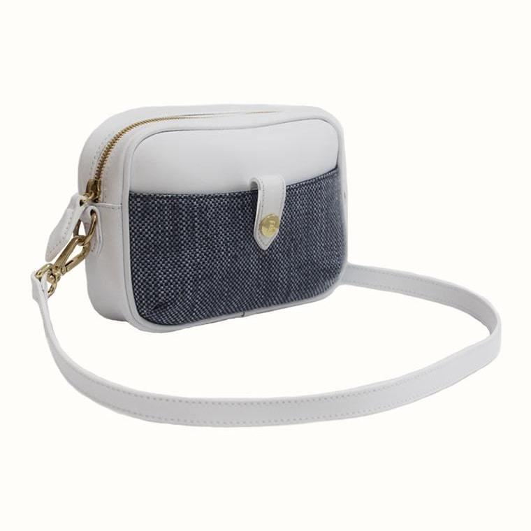 Paravel Blue Doubletake Canvas-paneled Leather Shoulder Crossbody Belt Bag ladies